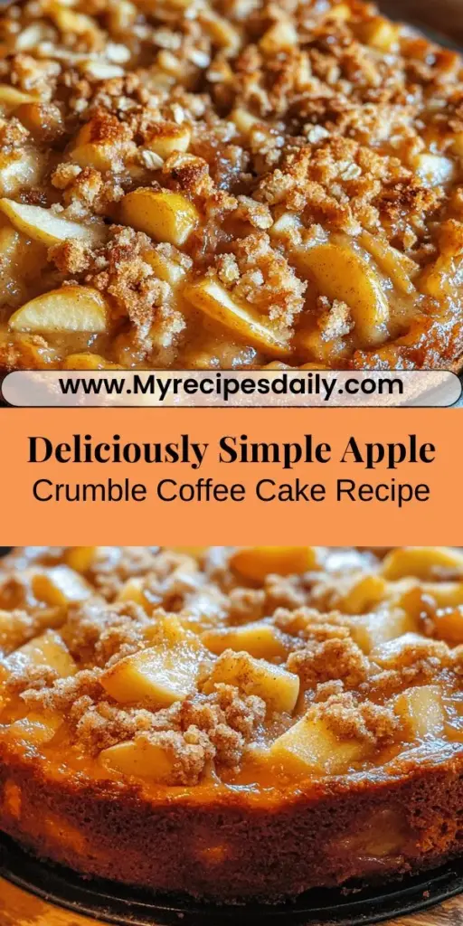 Bake the perfect Moist Apple Crumble Coffee Cake with this easy and delicious recipe! Combining moist cake, fresh apple chunks, and a crunchy crumble topping, it's ideal for breakfast, brunch, or dessert. This recipe captures the essence of coffee cakes while adding a modern twist. Gather your loved ones and indulge in this delightful treat that brings warmth and joy to any occasion. #CoffeeCake #AppleCrumble #Baking #Dessert #Recipe #Homemade #ComfortFood #Foodie