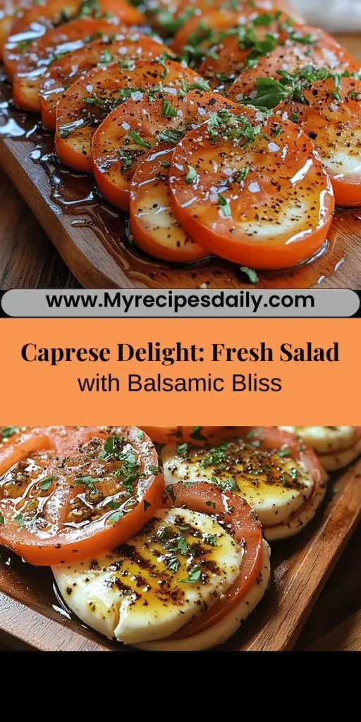 Discover the vibrant flavors of Caprese Delight with Balsamic Drizzle, a classic Italian salad that celebrates fresh ingredients. This dish features ripe tomatoes, creamy mozzarella, and fragrant basil, all enhanced by a sweet tangy balsamic glaze. Perfect for summer gatherings, picnics, or as a light meal, it showcases the beauty of Mediterranean cuisine. Dive into this recipe and learn about each ingredient’s role in creating a delicious and nutritious experience that will impress family and friends.