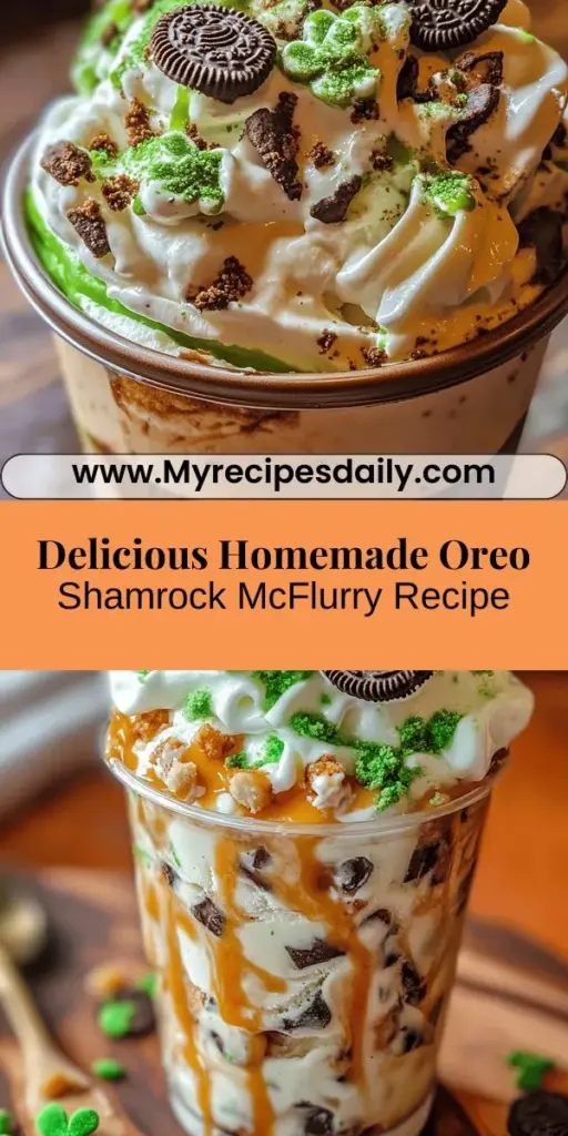 Indulge in the joy of making your own Oreo Shamrock McFlurry right at home! This copycat recipe combines creamy vanilla ice cream, refreshing mint flavor, and crunchy Oreo cookies, making it the perfect treat for any occasion. It's easy to customize to suit your taste, whether you want a lighter mint profile or an extra Oreo crunch. Ideal for family gatherings or a special celebration, this dessert is sure to bring festive delight and nostalgia with every spoonful. Enjoy the fun of crafting this seasonal favorite anytime you crave it!
