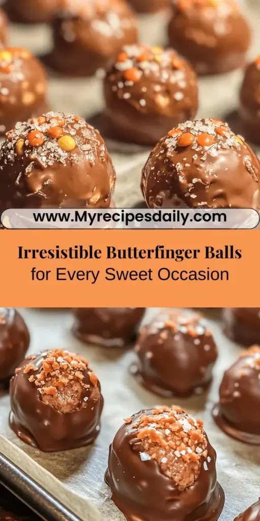Discover the delightful world of Butterfinger Balls, a simple and irresistible treat perfect for any occasion. Combining the crunchy goodness of Butterfinger candy with creamy peanut butter and a rich chocolate coating, these bite-sized delights are sure to please both kids and adults. Ideal for parties or an everyday snack, Butterfinger Balls are not only delicious but also easy to make. Follow this recipe to create a delightful batch that will become a family favorite. Enjoy the satisfying texture and nostalgic flavors in every bite!
