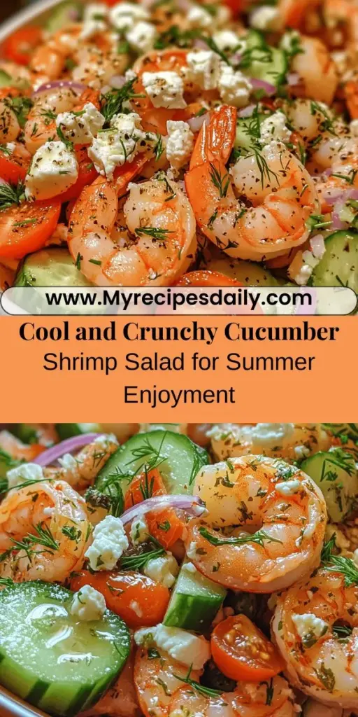 Discover the ultimate summer dish with this Refreshing Cucumber Shrimp Salad. Perfectly combining succulent shrimp, crisp cucumbers, and vibrant toppings, this salad is a nutritious delight for warm weather gatherings. Packed with protein and hydrating ingredients, it's simple to prepare yet elegant enough for any occasion. Enjoy this versatile recipe as a light lunch or a chic starter that will impress your guests while keeping health in mind.
