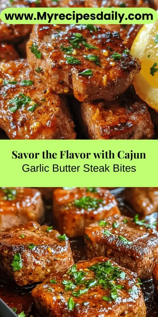 Discover the sensational flavor of Cajun Garlic Butter Steak Bites! This easy-to-follow recipe combines tender sirloin steak with aromatic garlic and a spicy Cajun seasoning blend. Perfect for dinner parties, casual meals, or as an impressive appetizer, these steak bites are quick to prepare and bursting with rich flavors. Enjoy them as a main course or share them on a platter for an unforgettable culinary experience that will please everyone at your table.