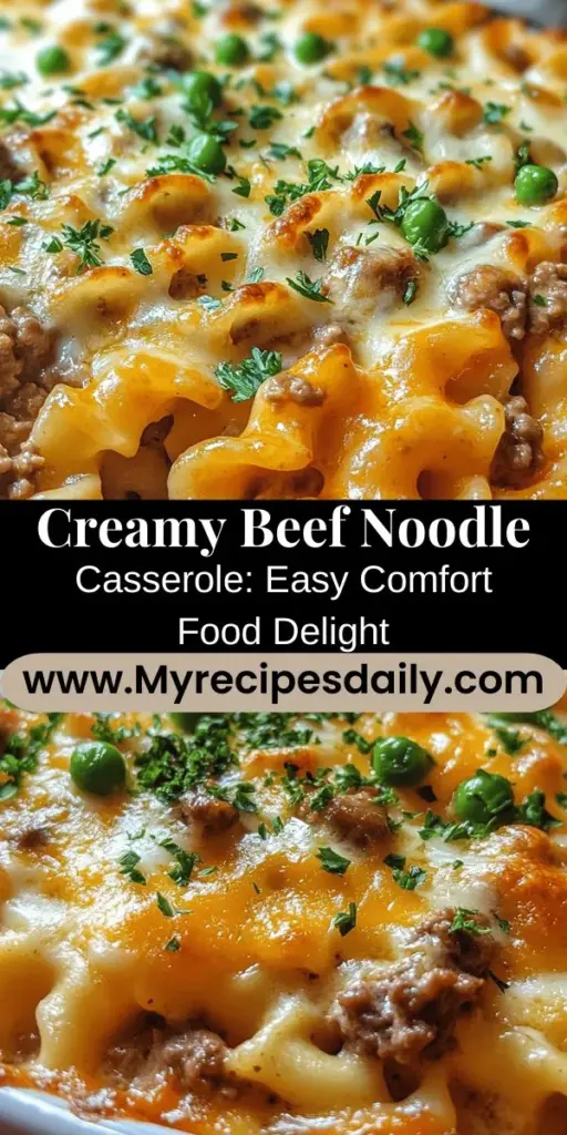 Discover the ultimate comfort food with this quick and easy creamy beef noodle casserole! Perfect for busy weeknights, this heartwarming dish combines ground beef, egg noodles, and a rich, creamy sauce, creating a satisfying meal for the whole family. With simple ingredients and a straightforward recipe, you'll have a hearty casserole ready in no time. Whether you're an experienced cook or just starting out, this dish promises delicious flavors that everyone will love.