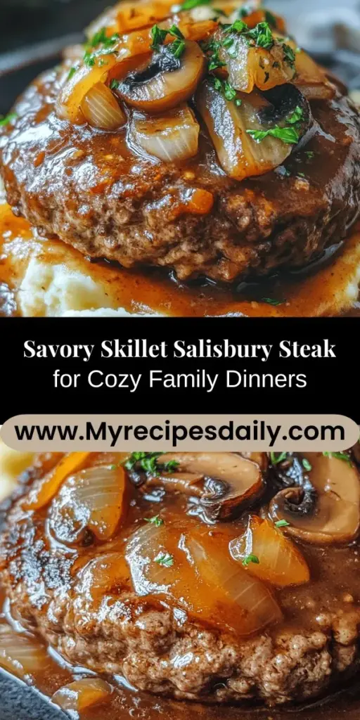 Discover the comfort of Savory Skillet Salisbury Steak, a classic dish that warms the heart and brings families together. This recipe features juicy beef patties smothered in a rich mushroom gravy, making it perfect for cozy family dinners or quick weeknight meals. Easy to prepare, it combines essential ingredients like ground beef, breadcrumbs, and Worcestershire sauce for a satisfying treat. Dive into its fascinating history and enjoy a step-by-step guide to recreate this timeless favorite at home. Get ready to impress your loved ones with a delicious home-cooked meal!