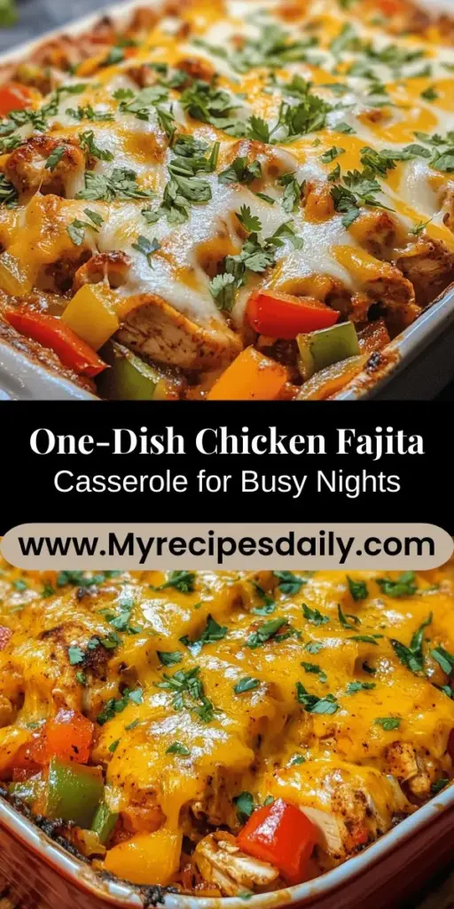 Discover the delicious simplicity of Chicken Fajita Casserole, a one-dish wonder that brings the flavors of traditional fajitas into a convenient casserole format. This recipe combines succulent chicken, vibrant peppers, and savory seasonings, making it perfect for busy weeknights or family gatherings. Learn about key ingredients, cooking techniques, and serving suggestions that will elevate your mealtime experience with this comforting and satisfying dish.