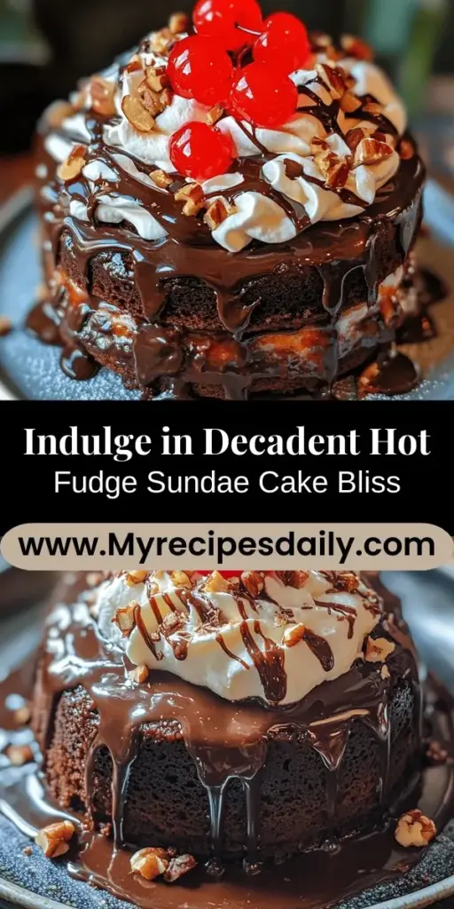 Indulge in the nostalgic flavors of the Decadent Old-Fashioned Hot Fudge Sundae Cake, where classic dessert meets cake perfection. This rich chocolate masterpiece marries a moist cake with warm, gooey hot fudge sauce, creating a delightful fusion that evokes memories of summer nights. Perfect for gatherings or a sweet treat at home, this cake promises layers of flavor, topped with creamy ice cream, whipped cream, and your favorite garnishes. Treat yourself to a slice of joy today!