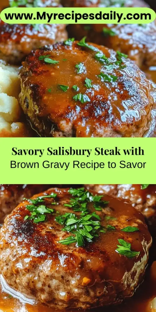 Discover the ultimate comfort food with this savory Salisbury steak recipe topped with rich brown gravy. Perfectly seasoned ground beef is shaped into juicy patties and smothered in a delicious gravy, making it a satisfying weeknight dinner. This easy recipe takes under 40 minutes and pairs wonderfully with sides like mashed potatoes or steamed vegetables. Bring warmth and flavor to your family table with this classic dish that has stood the test of time.