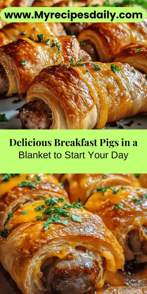 Start your day off right with Breakfast Pigs in a Blanket! This fun and delightful recipe combines mini breakfast sausages with flaky crescent roll dough and gooey cheddar cheese, creating a perfect balance of flavors. Easy to prepare and ideal for gatherings, these delicious bites can be customized with various sausages and cheeses. Discover the origins, step-by-step instructions, and creative variations to elevate your breakfast experience. Perfect for family breakfasts or brunches with friends!