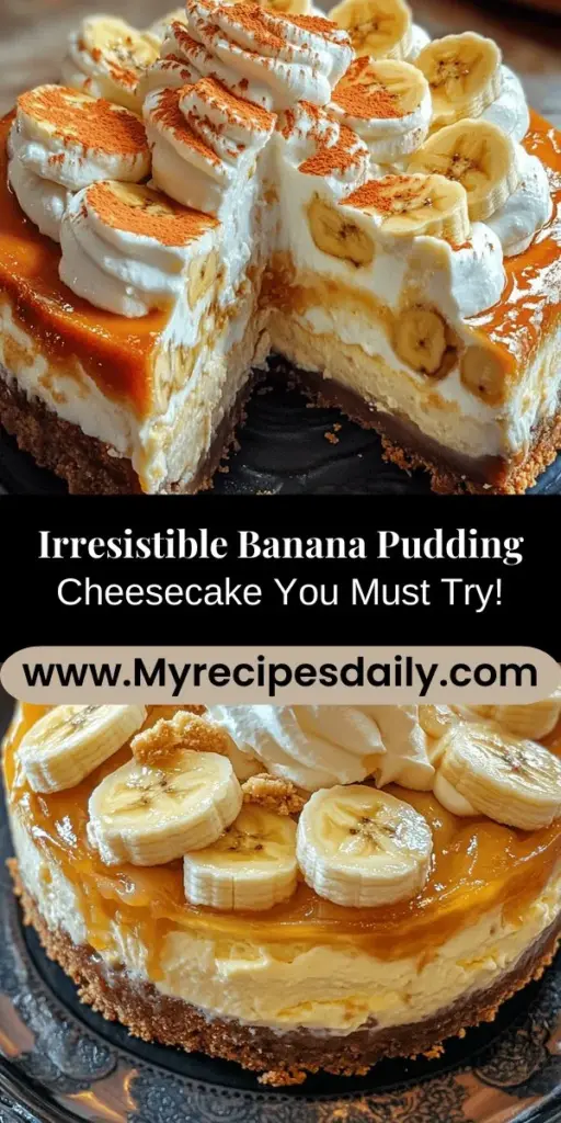 Indulge in the ultimate treat with this Banana Pudding Cheesecake recipe! Marrying the creamy richness of cheesecake with the nostalgic flavors of banana pudding, this dessert is perfect for any occasion. Follow our detailed guide to create a delicious crust, a rich filling, and a silky pudding layer that will wow your guests. Enjoy the layers of flavor and texture in every bite! #BananaPuddingCheesecake #CheesecakeRecipe #Baking #DessertLovers #SweetTreats #HomemadeDesserts