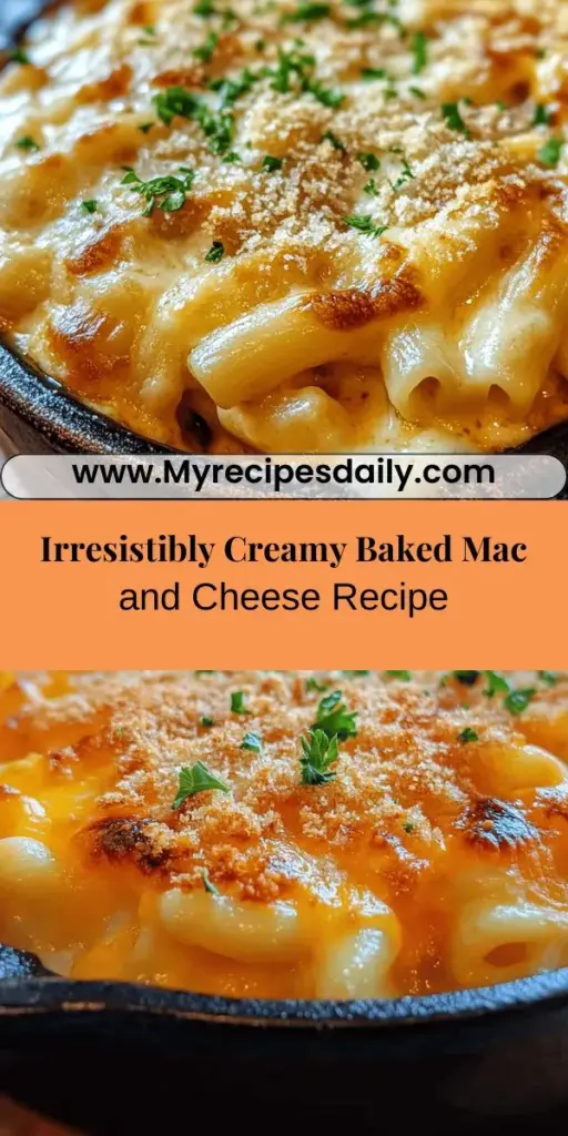 Discover the ultimate comfort food with this creamy delightful baked mac and cheese recipe. Perfect for cozy family dinners or special gatherings, this dish combines gooey cheese, tender pasta, and a crispy topping that gives it an irresistible crunch. With easy preparation and quality ingredients, you can enjoy a velvety texture and rich flavors that are sure to impress. Make this mac and cheese a staple in your kitchen and savor the nostalgic goodness!