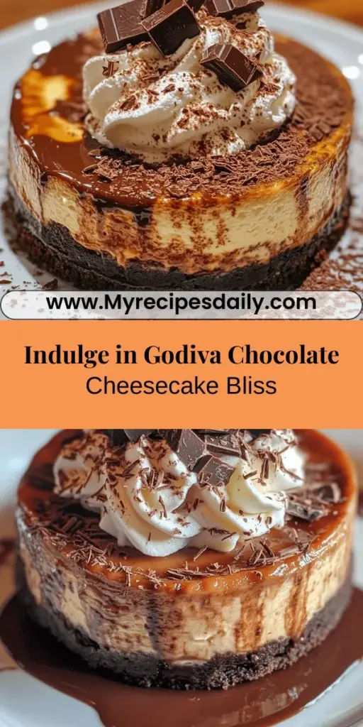 Indulge in the luxurious Godiva Chocolate Cheesecake Delight, a show-stopping dessert perfect for special occasions. This rich and creamy chocolate cheesecake combines velvety Godiva chocolate with a delightful cookie crust, creating an unforgettable experience for your taste buds. Follow our step-by-step guide to impress friends and family with this decadent treat. Perfect for parties or as a sweet reward for yourself! #ChocolateCheesecake #IndulgentDessert #GodivaChocolate #DessertRecipes #BakingFun #CheesecakeLovers