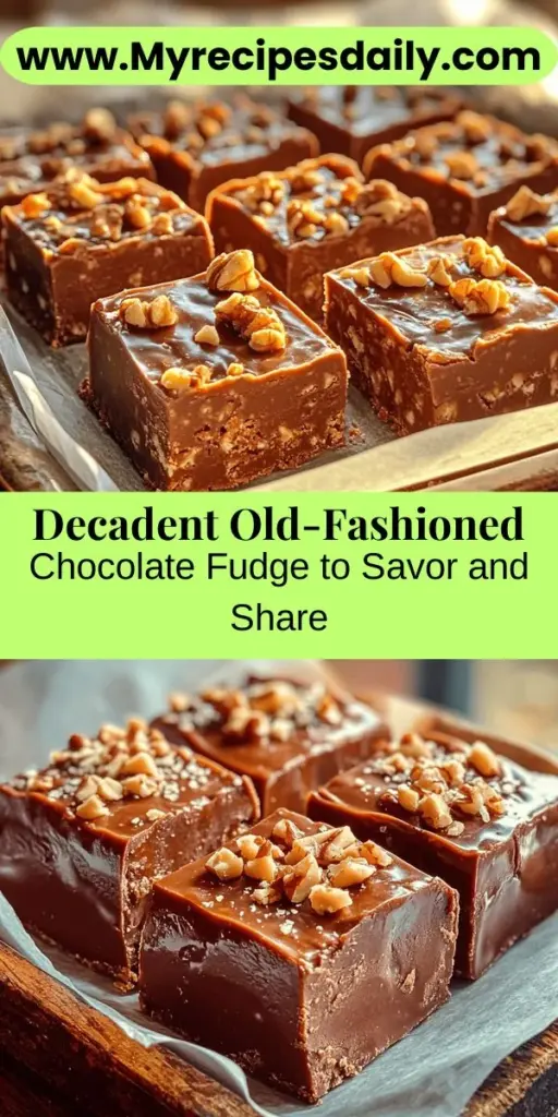 Discover the magic of homemade chocolate fudge with this decadent old-fashioned recipe that blends nostalgia and flavor. Perfect for gifts or cozy nights, this fudge is made with quality ingredients like granulated sugar, cocoa powder, whole milk, and butter to create a rich, creamy treat everyone will love. With step-by-step instructions and tips for the perfect consistency, you'll create a delicious dessert that brings joy to any occasion. Indulge in the timeless charm of chocolate fudge today!