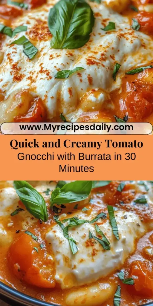 Discover the joy of cooking with this quick and delicious 30-Minute Creamy Tomato Gnocchi with Burrata recipe. Perfect for busy weeknights, this dish combines soft gnocchi with a rich, creamy tomato sauce and luxurious burrata cheese for a comforting meal in under half an hour. Whether you're a novice or an experienced cook, follow our easy step-by-step guide to create a mouthwatering dish that will impress family and friends alike. Elevate your dining experience with fresh ingredients and delightful flavors!