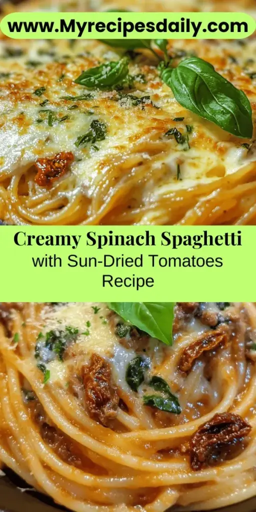 Discover the exquisite flavors of Spaghetti & Spinach with Sun-Dried Tomato Cream Sauce, a perfect blend of creamy goodness and vibrant ingredients. This delightful recipe features al dente spaghetti tossed in a luscious sun-dried tomato cream sauce infused with garlic and fresh spinach. Ideal for both casual weeknight dinners and elegant gatherings, this dish is not only delicious but also packed with nutrients. Enjoy a culinary experience that delights the senses and leaves everyone asking for more.