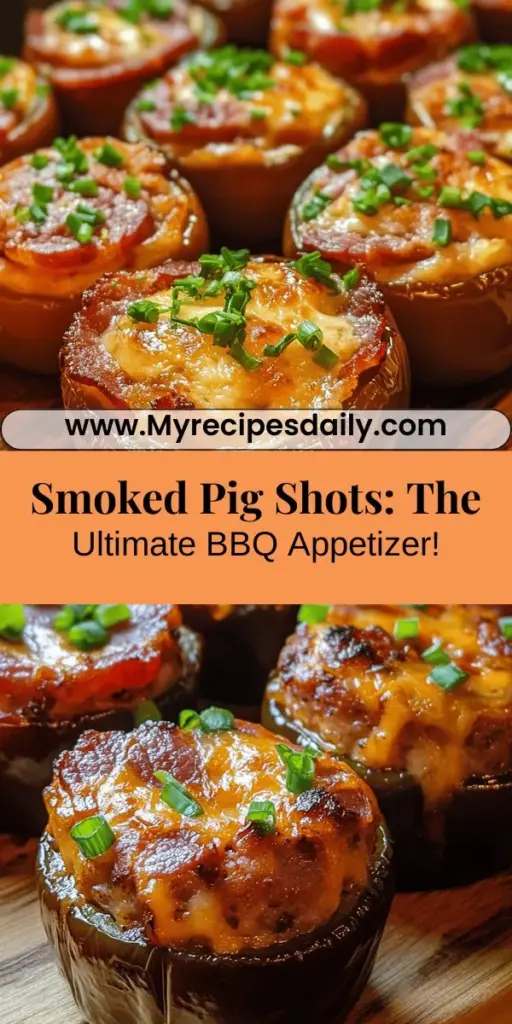 Discover the mouthwatering delight of Smoked Pig Shots, the perfect appetizer for your next gathering. This crowd-pleaser features savory Italian sausage wrapped in crispy bacon and filled with a creamy, flavorful cheese mixture. Ideal for barbecues or game day, these bite-sized treats combine smokiness, spice, and creaminess for an irresistible flavor explosion. Get ready to impress your guests with this unique and delicious dish!