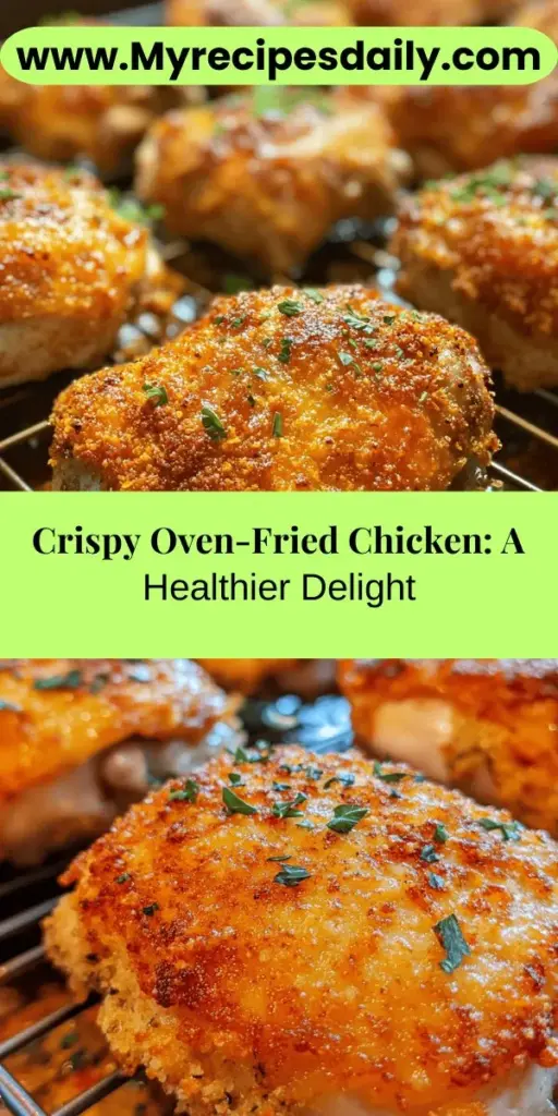 Delight your taste buds with our Crispy Oven-Style Chicken Delight! This healthier take on fried chicken delivers a satisfying crunch and rich flavor without the excess oil. Marinated in buttermilk and coated with a blend of spices, this dish is easy to prepare and perfect for any gathering. Serve it with classic sides like coleslaw or roasted veggies for a complete meal everyone will love. Enjoy crispy, juicy goodness tonight! #OvenFriedChicken #HealthyRecipes #DeliciousDinner #ComfortFood #HomeCooking