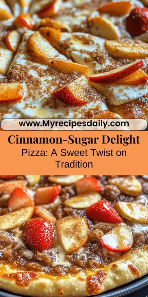 Explore the delicious world of dessert pizzas with the irresistible Cinnamon-Sugar Delight Pizza. This sweet twist on a classic combines flaky crescent roll dough with a warm cinnamon and sugar coating, topped with a creamy cream cheese layer. Perfect for gatherings, family nights, or a cozy afternoon treat, this dessert is easy to make and customizable with fruit toppings. Indulge in its comforting flavors and create lasting memories with every slice.
