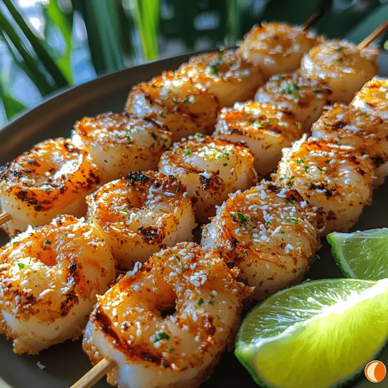 If you're looking for a dish that transports you straight to a sun-kissed beach, the Tropical Paradise Coconut Lime Shrimp Skewers are exactly what you need. This dish is not only visually stunning, with its vibrant colors and enticing aromas, but it also bursts with tropical flavors that evoke memories of summer vacations and warm evenings. The combination of succulent shrimp, creamy coconut milk, and zesty lime creates a delightful harmony that tantalizes the taste buds.
