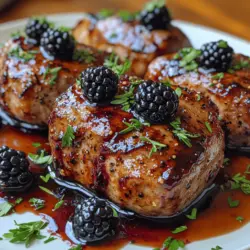If you're searching for a dish that marries savory and sweet in a symphony of flavors, look no further than Blackberry Balsamic Glazed Pork. This exquisite recipe features tender pork tenderloin enveloped in a rich, tangy sauce made from fresh blackberries and balsamic vinegar. It’s a dish that not only dazzles the palate but also makes for an impressive centerpiece for any meal, whether a casual weeknight dinner or a special celebration.