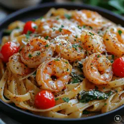 If you’re looking for a vibrant and indulgent dish that captures the essence of bold flavors and creamy textures, look no further than Spicy Cajun Shrimp Pasta Delight. This dish artfully combines succulent shrimp with a medley of colorful vegetables, enveloped in a rich and creamy sauce that’s spiced just right to keep your taste buds tingling. It’s the perfect blend of comfort food and gourmet dining, making it an excellent choice for both weeknight dinners and special occasions.