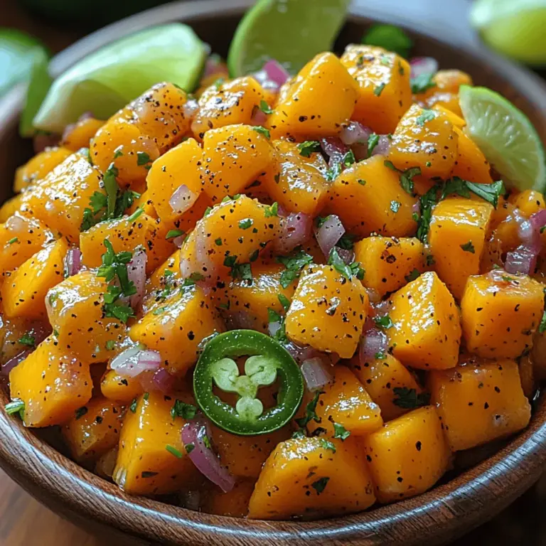 Mango Tango Salsa is a vibrant and refreshing dish that embodies the essence of summer in every bite. With its delightful combination of sweet, spicy, and zesty flavors, this salsa is more than just a side dish; it's a culinary celebration that can elevate any meal. Whether served as a dip with tortilla chips, a topping for grilled chicken or fish, or a side dish for tacos, Mango Tango Salsa adds a burst of freshness and color to your plate.