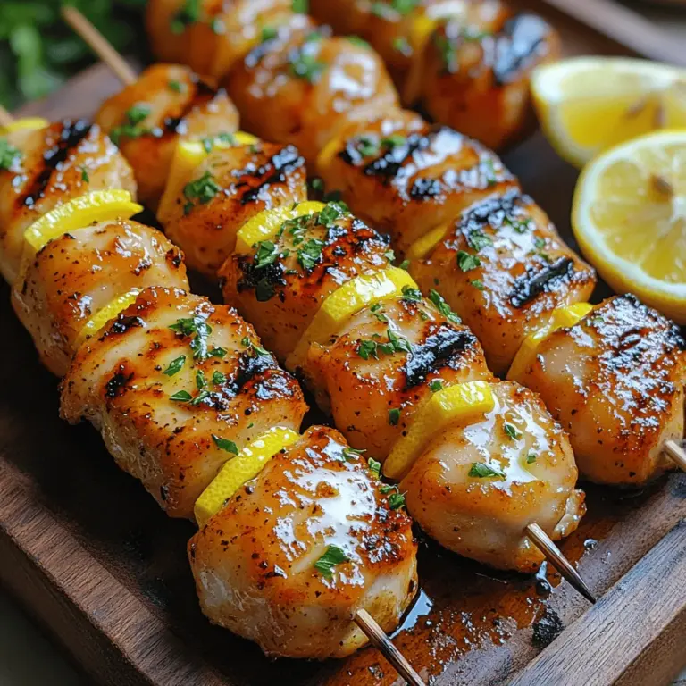 In recent years, the trend of grilling has gained considerable traction among home cooks, turning ordinary meals into extraordinary culinary experiences. As the weather warms up, outdoor gatherings and backyard barbecues become a staple of summer living. Grilling not only infuses food with a delightful smoky flavor but also brings people together, creating lasting memories around the grill. One dish that perfectly exemplifies the joys of grilling is Zesty Lemon Butter Chicken Skewers. This vibrant recipe offers a tantalizing blend of flavors while remaining incredibly easy to prepare, making it a favorite for both novice cooks and seasoned grill masters alike.