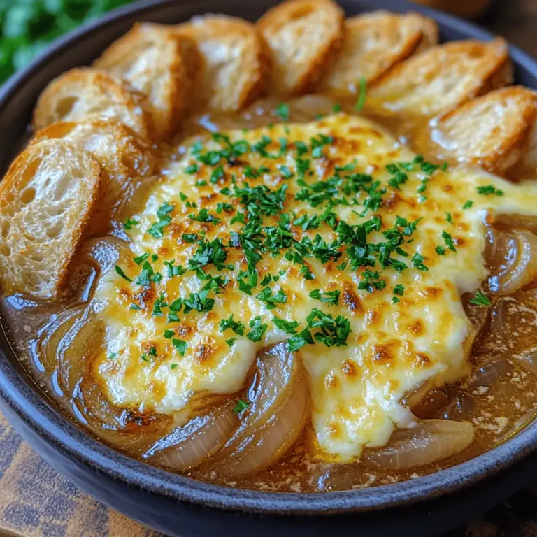 Classic French onion soup is more than just a dish; it’s a warm embrace on a chilly day, a taste of history in each spoonful, and a testament to the brilliance of simple ingredients transformed through careful preparation. Renowned for its deep, rich flavor and elegant presentation, this soup has earned its place as a beloved staple in homes and bistros across the globe. As you delve into a bowl of this savory delight, you’re not only treating your palate to a symphony of flavors but also partaking in centuries of culinary tradition.