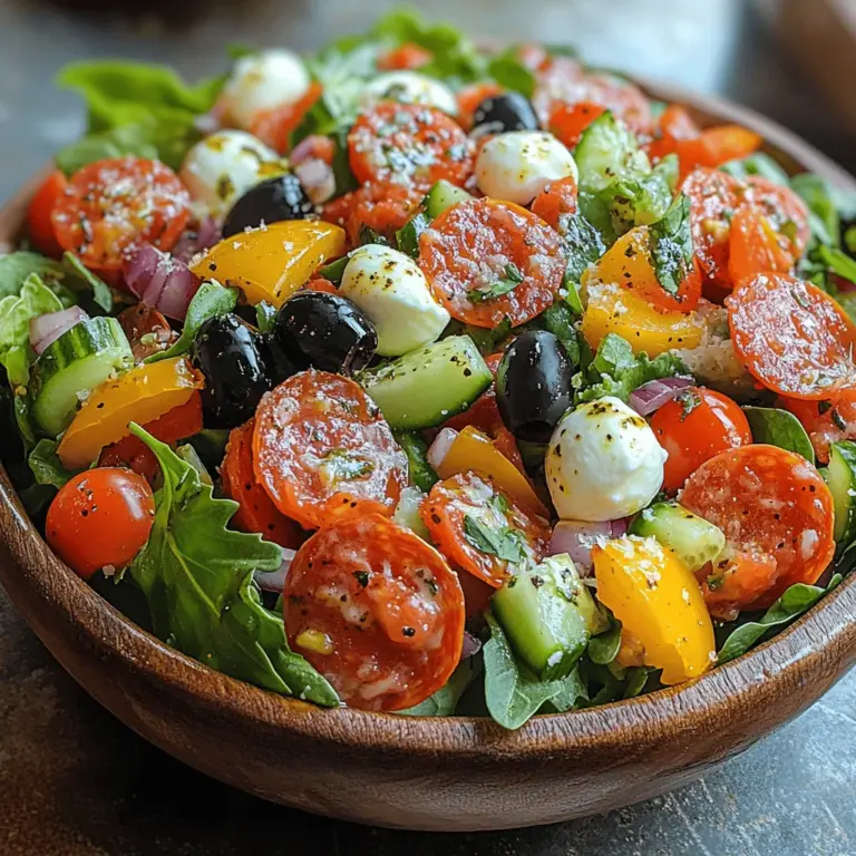 In the culinary world, innovation is key to keeping dishes exciting, and that’s precisely what the pizza salad brings to the table. Imagine the beloved flavors of pizza—zesty tomato sauce, creamy mozzarella, tangy olives, and savory pepperoni—reimagined within a fresh, vibrant salad. This delightful creation marries the comforting essence of pizza with the crisp, refreshing qualities of a salad, making it an ideal choice for those who want to indulge their cravings without sacrificing health.