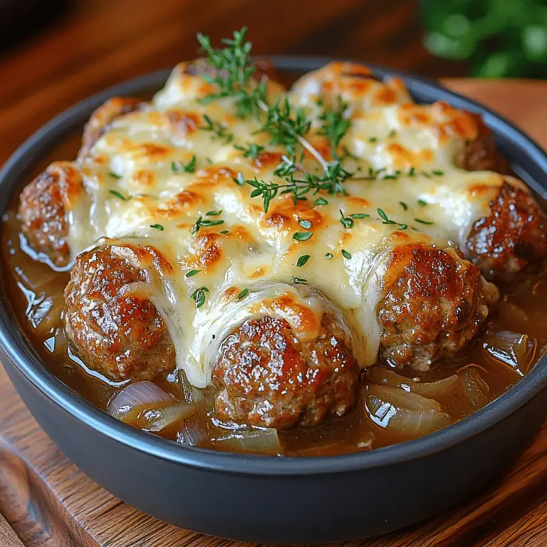 If you're seeking a dish that embodies comfort, flavor, and a touch of culinary elegance, look no further than French Onion Meatballs. This delightful fusion combines the classic flavors of French onion soup—caramelized onions, savory broth, and melted cheese—into a hearty meatball that’s sure to become a household favorite. What’s more, this recipe is versatile enough to fit into any meal, whether you’re serving it as an appetizer at a dinner party or as a main course accompanied by a fresh salad or crusty bread.