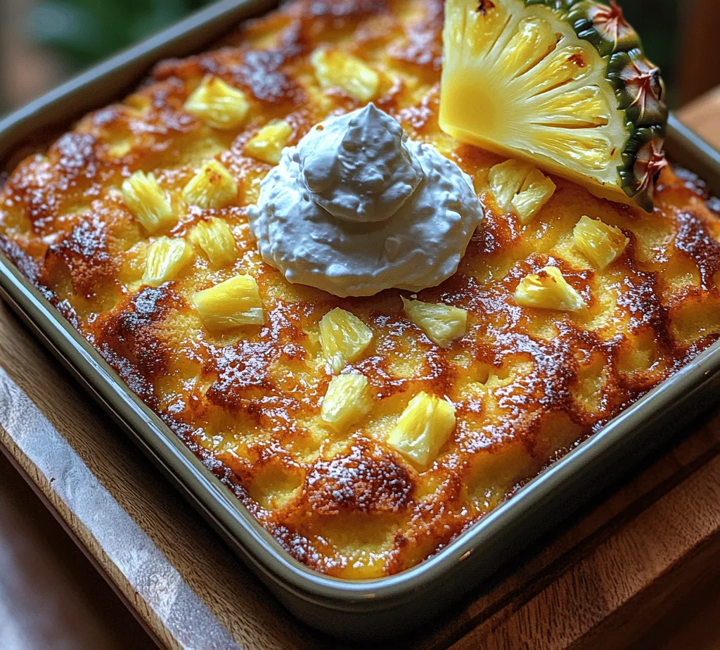 Pineapple Delight Cake is a luscious dessert that effortlessly combines the tropical sweetness of pineapple with the comforting flavors of vanilla. This cake has become a beloved choice for celebrations and casual gatherings alike, thanks to its light and moist texture and the delightful contrast of flavors that make every bite a mini-vacation to the tropics. Imagine sinking your fork into a slice of this cake, where the juicy, tangy notes of pineapple dance harmoniously with the rich undertones of vanilla. It's not just a dessert; it's an experience that resonates with both nostalgic memories and fresh, vibrant tastes.