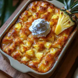 Pineapple Delight Cake is a luscious dessert that effortlessly combines the tropical sweetness of pineapple with the comforting flavors of vanilla. This cake has become a beloved choice for celebrations and casual gatherings alike, thanks to its light and moist texture and the delightful contrast of flavors that make every bite a mini-vacation to the tropics. Imagine sinking your fork into a slice of this cake, where the juicy, tangy notes of pineapple dance harmoniously with the rich undertones of vanilla. It's not just a dessert; it's an experience that resonates with both nostalgic memories and fresh, vibrant tastes.