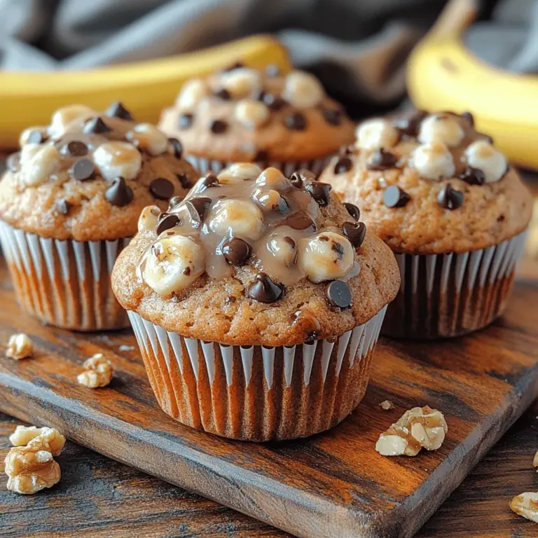 Choco-Banana Bliss Muffins are the epitome of comfort food, perfectly balancing the rich, indulgent flavor of chocolate with the natural sweetness and moisture of ripe bananas. These delightful treats serve as an ideal option for breakfast, a mid-morning snack, or even a sweet afternoon pick-me-up. Their versatility is one of the many reasons why they have become a favorite for families and individuals alike.