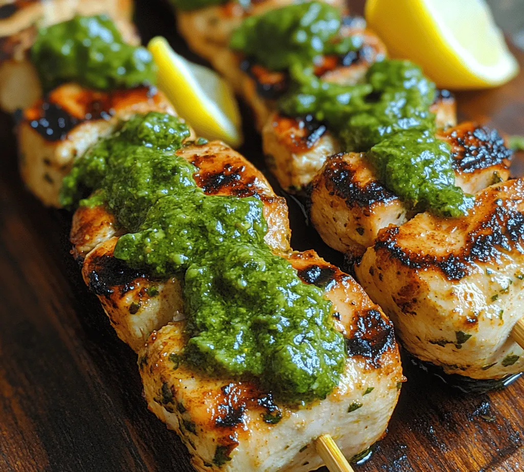 If you're looking to elevate your backyard grilling game, look no further than Chimichurri Grilled Chicken Skewers. This dish not only embodies the vibrant culinary traditions of Argentine cuisine but also brings a burst of flavors that will delight your taste buds. Chimichurri sauce, a vibrant green condiment, is a staple in Argentina, known for its rich herbal notes and zesty kick. Traditionally used as a marinade or condiment for grilled meats, it transforms simple chicken into a culinary masterpiece.