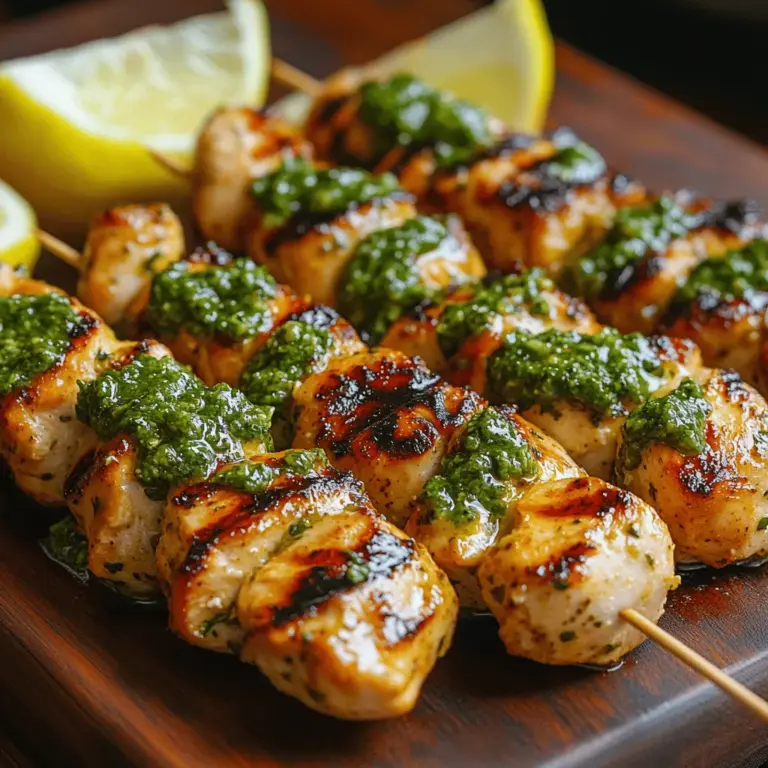If you're looking to elevate your backyard grilling game, look no further than Chimichurri Grilled Chicken Skewers. This dish not only embodies the vibrant culinary traditions of Argentine cuisine but also brings a burst of flavors that will delight your taste buds. Chimichurri sauce, a vibrant green condiment, is a staple in Argentina, known for its rich herbal notes and zesty kick. Traditionally used as a marinade or condiment for grilled meats, it transforms simple chicken into a culinary masterpiece.