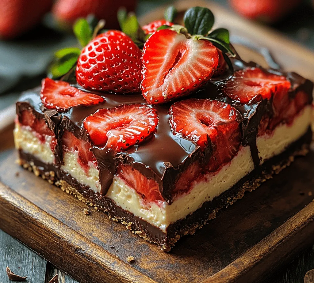 Indulging in desserts that tantalize the taste buds is a universal delight, and few combinations are as enticing as chocolate and strawberries. These two ingredients not only complement each other in flavor but also create a visual feast, making them a favorite for any occasion. Among the myriad of dessert options, cheesecake bars have emerged as a popular choice, thanks to their ease of preparation and shareable nature. They offer the creamy richness of traditional cheesecake in a convenient, cuttable form, making them perfect for parties, potlucks, or a cozy family gathering.
