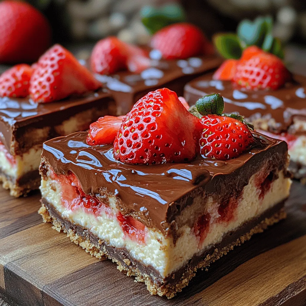 Indulging in desserts that tantalize the taste buds is a universal delight, and few combinations are as enticing as chocolate and strawberries. These two ingredients not only complement each other in flavor but also create a visual feast, making them a favorite for any occasion. Among the myriad of dessert options, cheesecake bars have emerged as a popular choice, thanks to their ease of preparation and shareable nature. They offer the creamy richness of traditional cheesecake in a convenient, cuttable form, making them perfect for parties, potlucks, or a cozy family gathering.