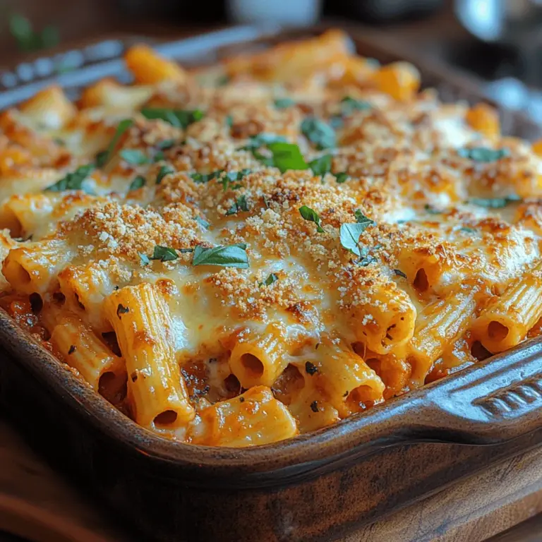 Cheesy Baked Ziti is more than just a dish; it's a celebration on a plate that embodies the essence of comfort food. With its hearty pasta, rich tomato sauce, and an abundance of melted cheese, this dish has the unique ability to evoke feelings of warmth and nostalgia. One of the standout features of this recipe is the addition of a garlic bread topping that not only adds a delightful crunch but also infuses every bite with irresistible flavor. Whether you're hosting a family gathering, preparing a cozy dinner for friends, or simply indulging in a comforting weeknight meal, Cheesy Baked Ziti with Garlic Bread Topping is a dish that promises to satisfy.