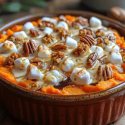 The Maple Bourbon Sweet Potato Casserole is a delightful dish that transcends the ordinary, making it a perfect companion for holiday gatherings and family feasts. This casserole is not just a side dish; it’s a warm embrace on a plate, offering a blend of comfort and sophistication that elevates any meal. As the leaves change and the air grows crisp, sweet potatoes emerge as a seasonal staple, celebrated for their versatility and health benefits.