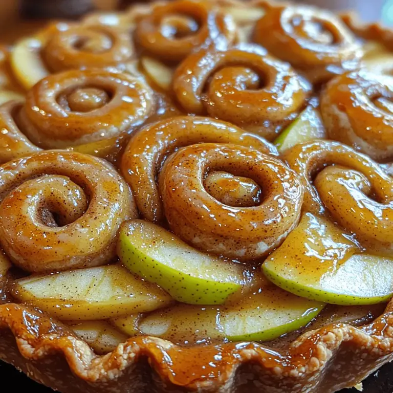 The foundation of our Cinnamon Roll Apple Pie begins with the cinnamon roll dough, which is soft, fluffy, and buttery. The following ingredients are essential: