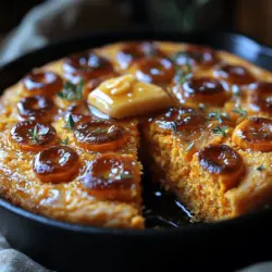 Welcome to the delicious world of Honey Butter Sweet Potato Cornbread, a recipe that not only celebrates the rich flavors of sweet potatoes but also embodies the comfort of classic cornbread. This delightful fusion provides a unique twist on traditional cornbread, making it an irresistible addition to your culinary repertoire. The natural sweetness of the sweet potatoes complements the earthy tones of cornbread, while the honey butter elevates the dish to new heights, creating a sweet and savory treat that is perfect for any occasion.