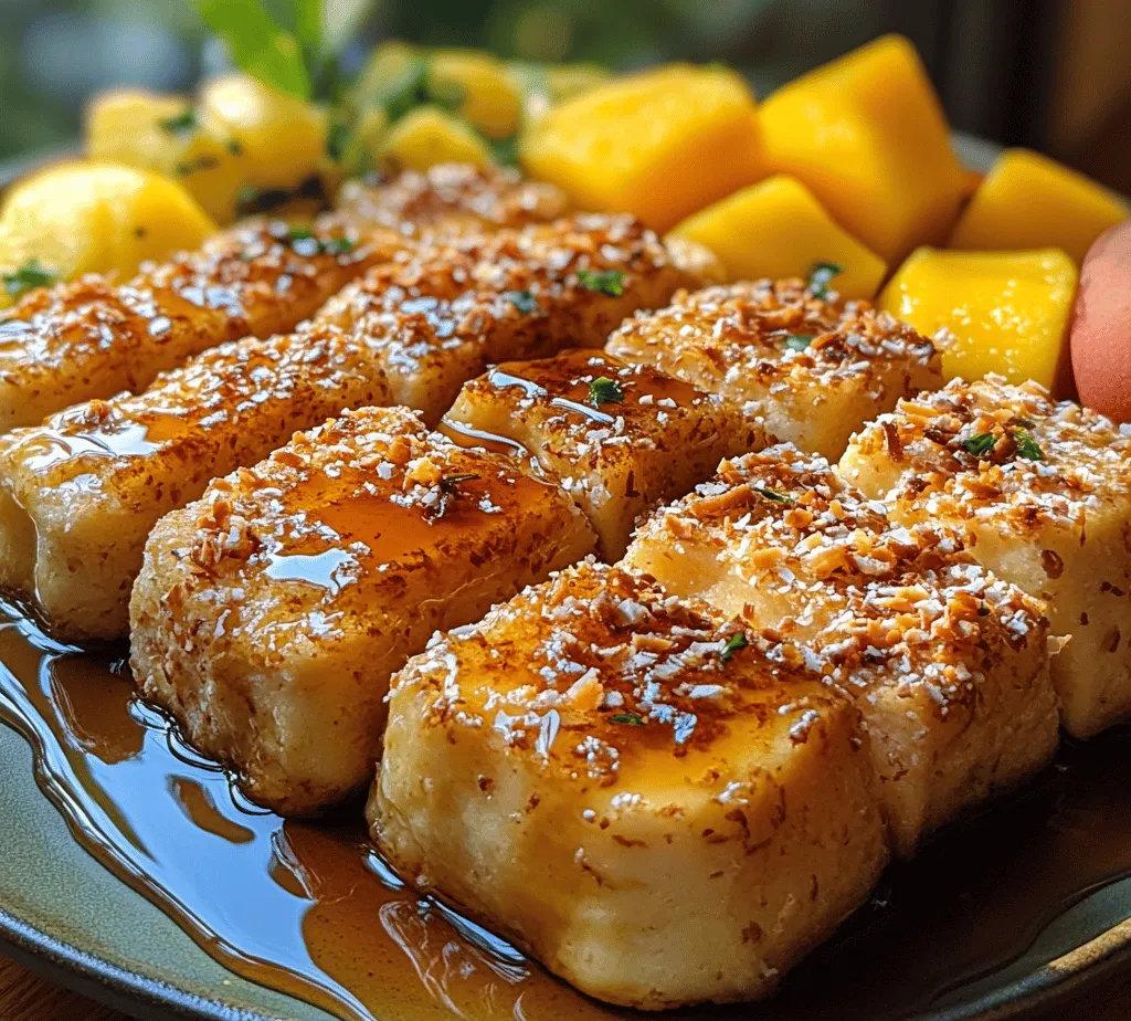 If you're looking to elevate your breakfast game, look no further than the Coconut Crusted French Toast Delight. This recipe infuses a beloved classic with tropical flair, transforming ordinary French toast into an extraordinary dining experience. Imagine thick slices of rich brioche or challah, perfectly soaked in a creamy batter and encrusted with crunchy, golden coconut flakes. The result is a dish that tantalizes your taste buds with every bite, offering a delightful contrast between the soft, pillowy interior and the crispy, tropical exterior.
