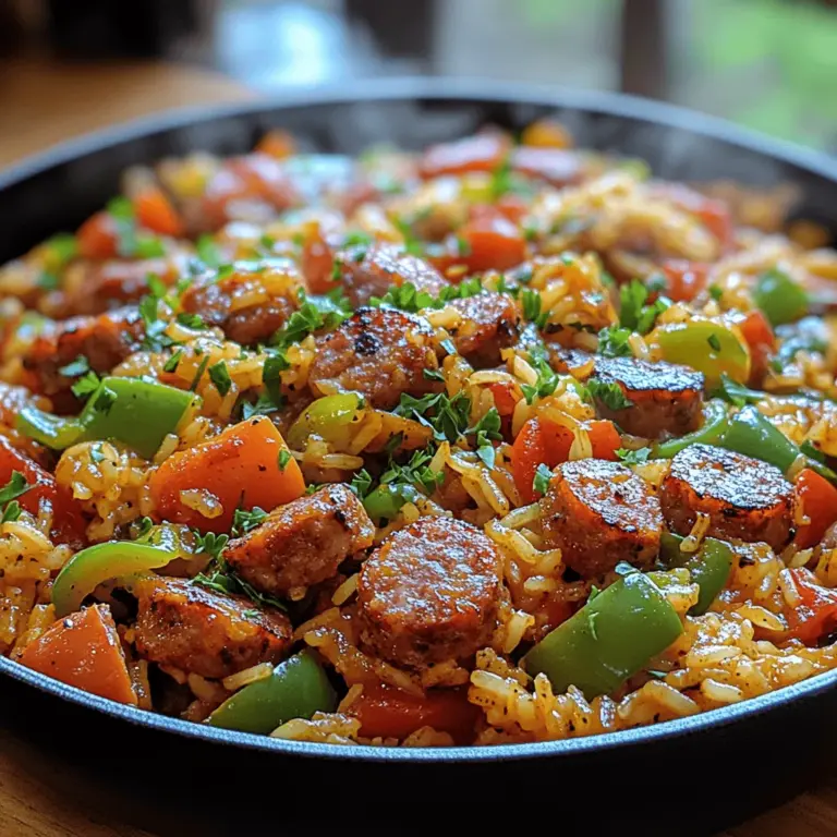 Explore the vibrant flavors of the South with a delightful Cajun Sausage and Rice Skillet. This one-pan dish combines hearty ingredients, bold spices, and the comforting essence of Cajun cuisine, making it a perfect meal for busy weeknights or gatherings. The rich combination of sausage, rice, and vegetables results in a dish that is not only filling but also packed with layers of flavor that reflect the cultural tapestry of Louisiana. Whether you’re a seasoned cook or a culinary novice, this recipe is easy to follow and can be customized to suit your taste preferences.