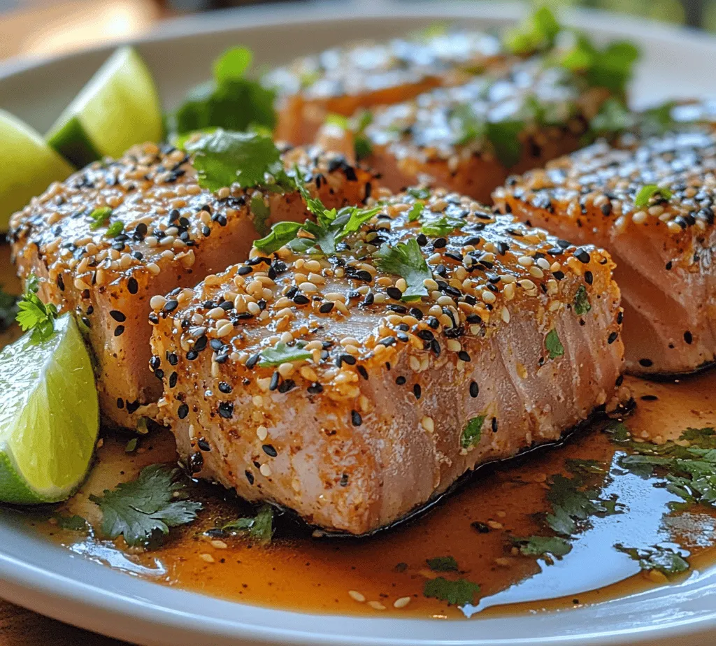 Ahi tuna, known for its rich flavor and buttery texture, has become a favorite among chefs and home cooks alike. This stunning fish, often served seared or raw, is a staple in many seafood dishes, particularly in Hawaiian and Japanese cuisines. Ahi tuna—more commonly referred to as yellowfin tuna—is celebrated not just for its taste but also for its versatility, lending itself to a variety of cooking techniques and flavor profiles. One such delightful preparation is sesame-crusted ahi tuna, a dish that captures the essence of the ocean while adding a nutty crunch that elevates the entire experience.