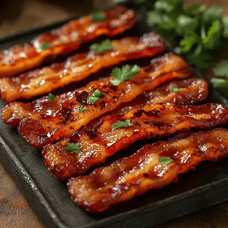 Bacon has long been a favorite among food lovers, cherished for its rich flavor and crispy texture. Originating from different cultures around the world, bacon comes in many forms, but the most popular is undeniably the American-style bacon that we use in this recipe. The culinary world has witnessed a renaissance in bacon-based dishes over the years, with chefs and home cooks alike experimenting with innovative flavors and cooking techniques. The art of glazing bacon, in particular, has gained traction, allowing for a harmonious blend of flavors that transform this breakfast staple into something extraordinary.