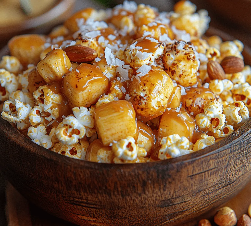 If you’re on the lookout for a delightful snack that embodies the perfect blend of sweetness, saltiness, and a hint of nuttiness, look no further than Coconut Caramel Popcorn Delight. This scrumptious recipe takes the classic popcorn treat to new heights by incorporating rich coconut flavors and a luscious caramel coating that is simply irresistible. Whether you're hosting a movie night, attending a family gathering, or just craving a unique snack, this Coconut Caramel Popcorn Delight will surely impress.