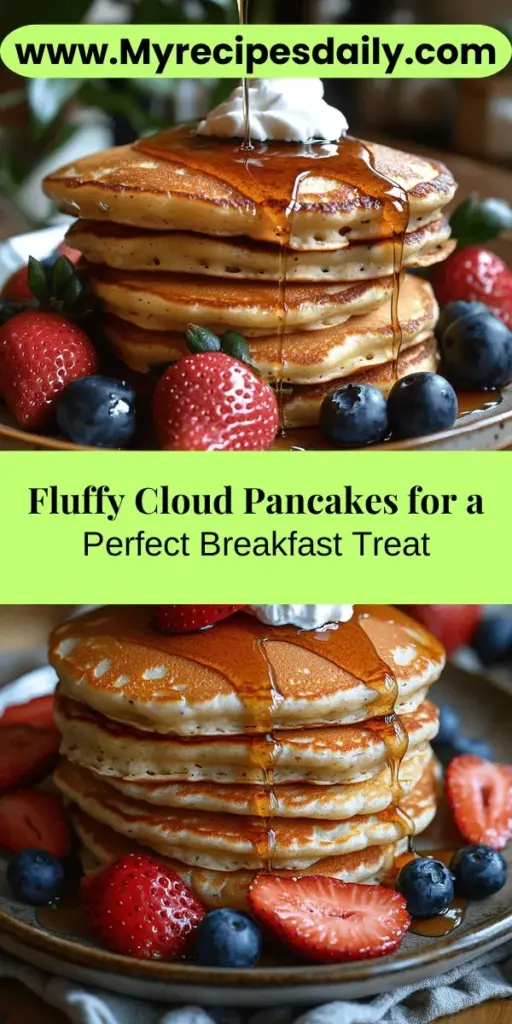 Start your day on a high note with Fluffy Cloud Pancakes, a delightful twist on your traditional breakfast favorite. These light and airy pancakes are easy to make and incredibly versatile. Enjoy them plain, or top them off with fresh fruits, whipped cream, or maple syrup for an indulgent treat. Discover the science behind their fluffy texture and explore tips for perfecting your pancake game. Elevate your breakfast routine with this delicious recipe!