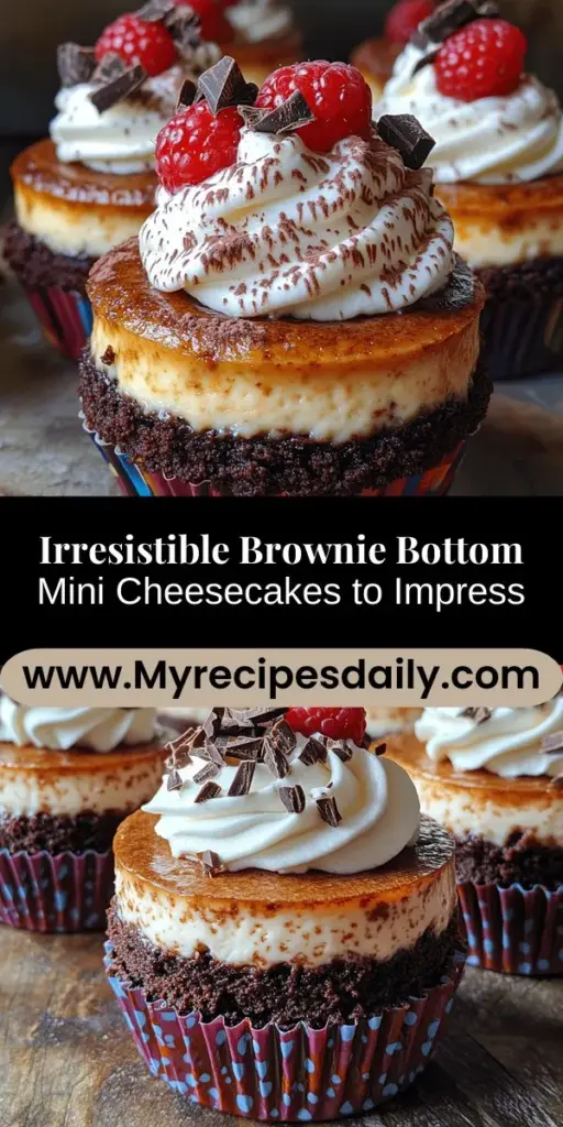 Indulge your sweet tooth with these irresistible Brownie Bottom Mini Cheesecakes! These delightful desserts combine a rich, fudgy brownie base with a smooth, creamy cheesecake layer, offering the perfect balance of flavors and textures. Perfect for parties or casual gatherings, these mini treats are easy to make and beautifully presented. With optional toppings like fresh berries or whipped cream, they’re sure to impress everyone. Discover how to create these delectable bites today!