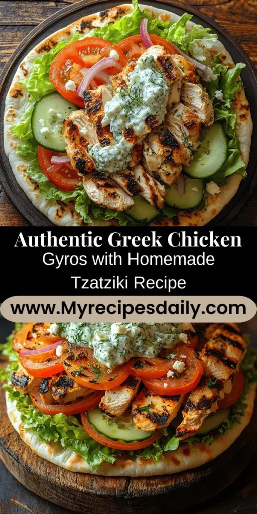 Discover the vibrant flavors of Greece with our Authentic Greek Chicken Gyros recipe, complemented by a refreshing tzatziki sauce. Enjoy juicy, marinated chicken wrapped in soft pita, topped with fresh veggies and tangy feta. This dish embodies the essence of Greek hospitality and is perfect for casual gatherings or family dinners. Follow our step-by-step guide to bring this beloved classic into your kitchen and savor the rich culinary traditions of Greece.