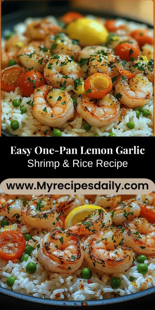 Discover the delicious simplicity of One-Pan Lemon Garlic Shrimp & Rice, a vibrant dish that's perfect for busy weeknights or special gatherings. This recipe combines fresh shrimp, aromatic garlic, and zesty lemon with fluffy rice and colorful vegetables, all cooked in one pan for minimal cleanup. Enjoy a gourmet meal that's rich in flavor and packed with nutrients. Perfect for impressing guests or enjoying a quick, satisfying dinner!