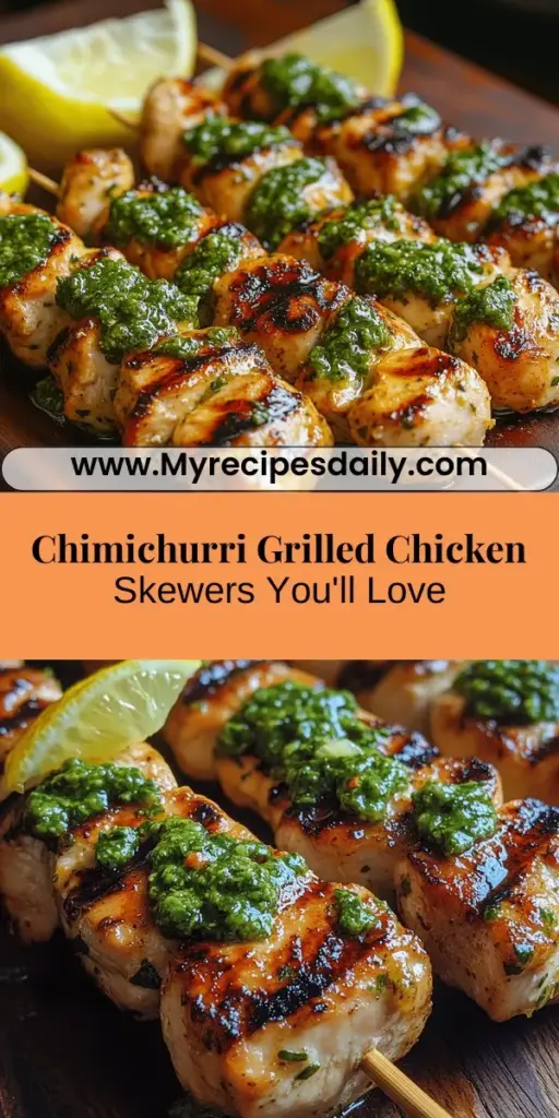 Transform your grilling experience with Chimichurri Grilled Chicken Skewers! This vibrant dish showcases the traditional Argentine chimichurri sauce, rich in fresh herbs and garlic. Marinated chicken cubes are skewered and grilled to perfection, making for a delicious addition to any meal. Ideal for summer cookouts or quick weeknight dinners, these skewers are sure to impress family and friends with their burst of flavor. Discover how to prepare this culinary delight and elevate your next gathering!